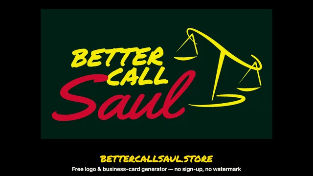 Better Call Saul business card sample — Saul Goodman, Attorney at Law card made with this free generator