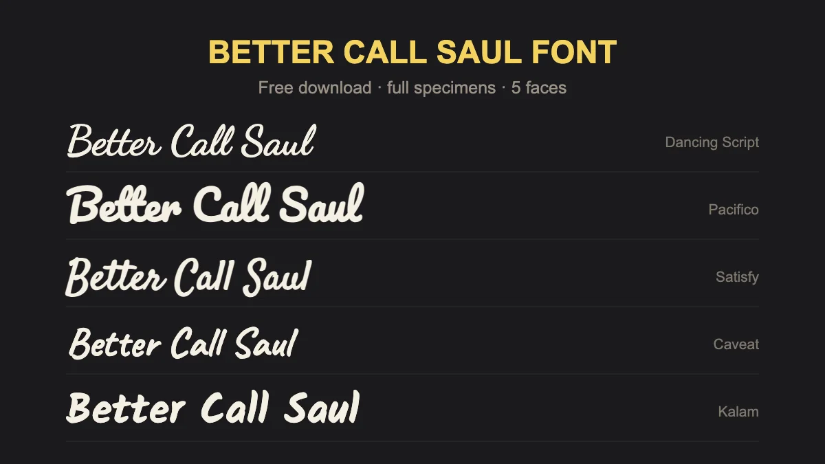 Example made with the Font generator on bettercallsaul.store